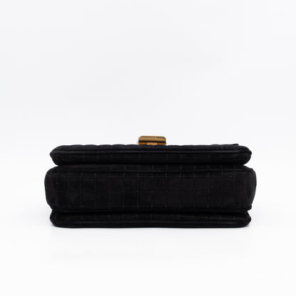 C Bag Medium Black Suede Leather