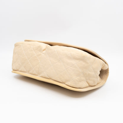 Natural Beauty Split Flap Bag Beige Leather