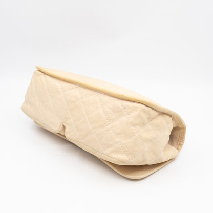Natural Beauty Split Flap Bag Beige Leather