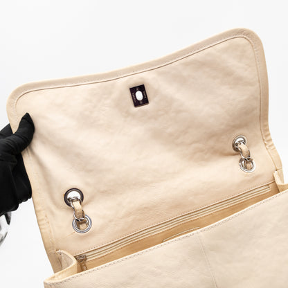 Natural Beauty Split Flap Bag Beige Leather