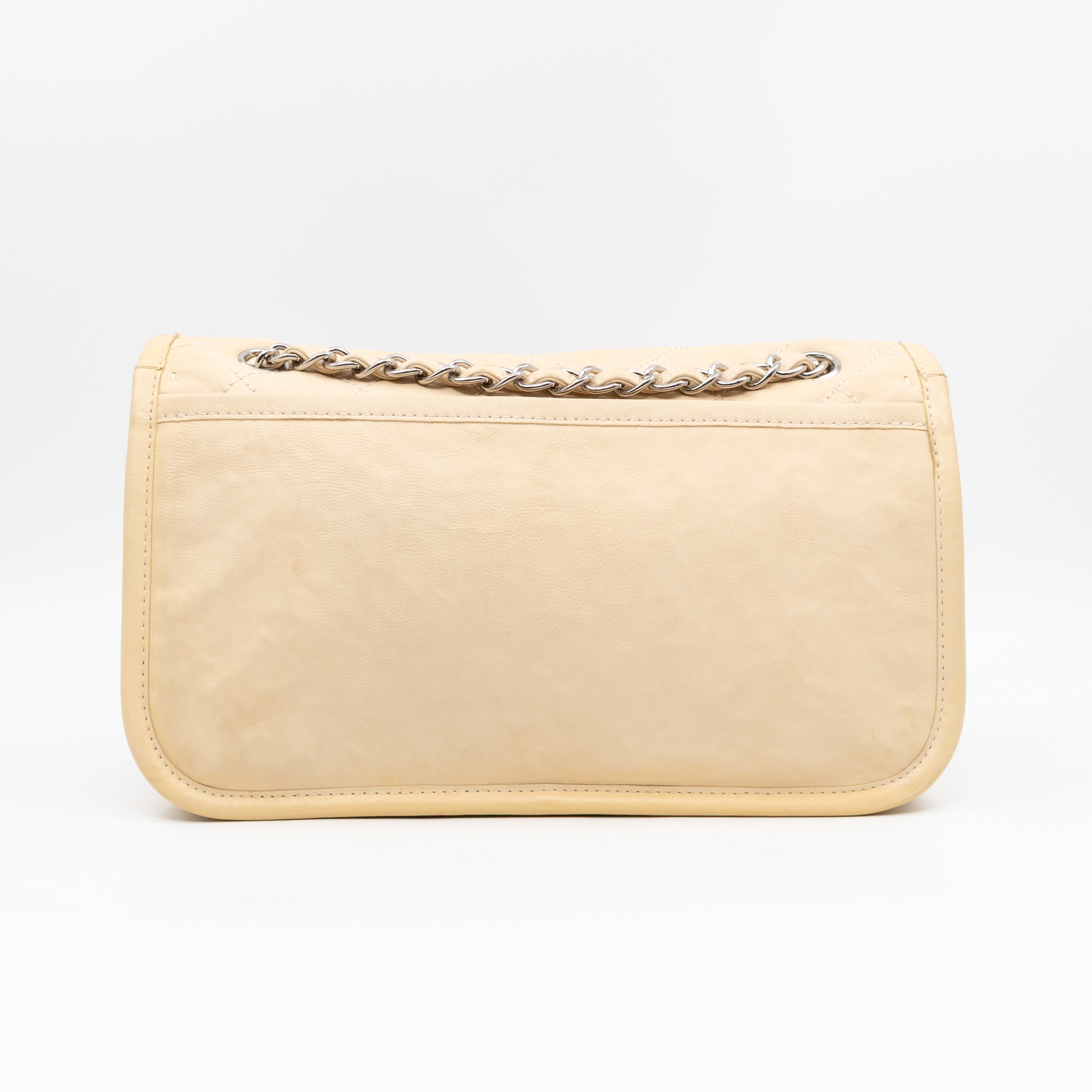 Natural Beauty Split Flap Bag Beige Leather