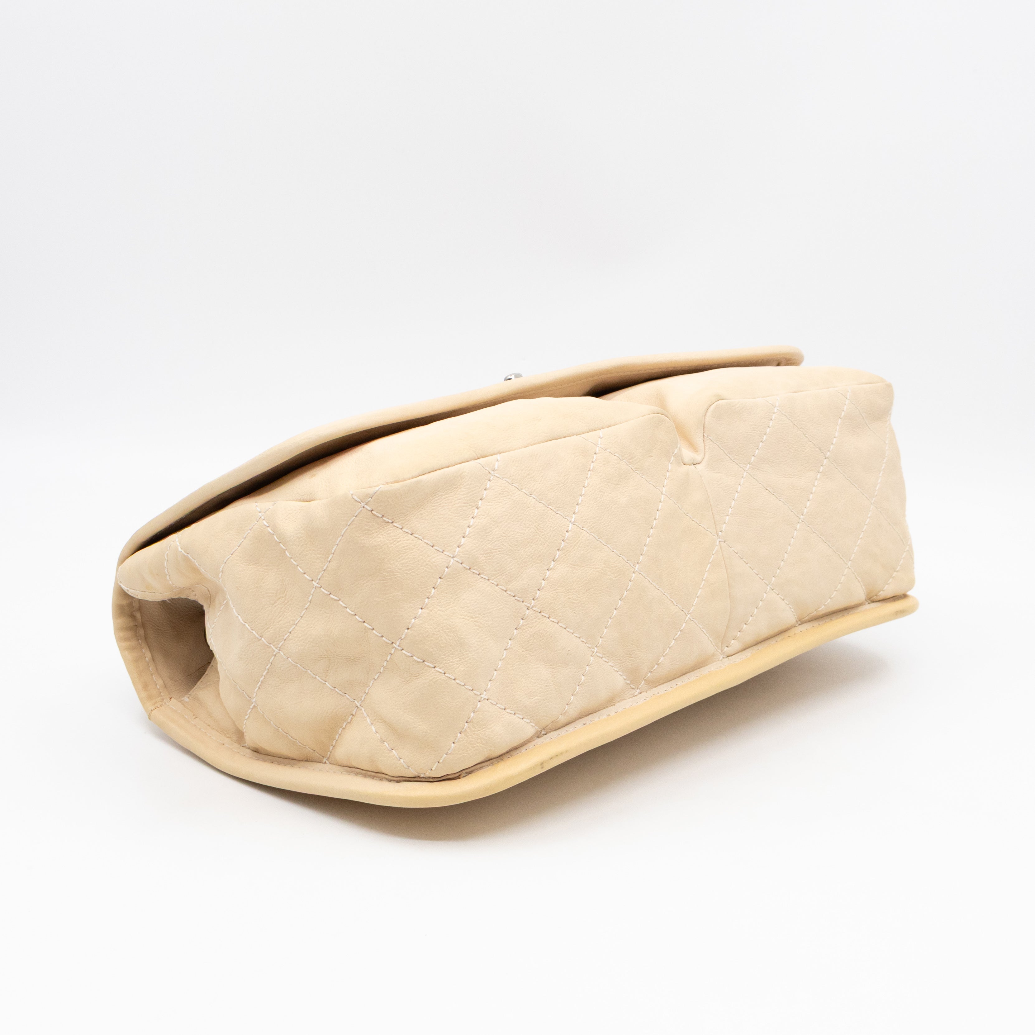 Natural Beauty Split Flap Bag Beige Leather