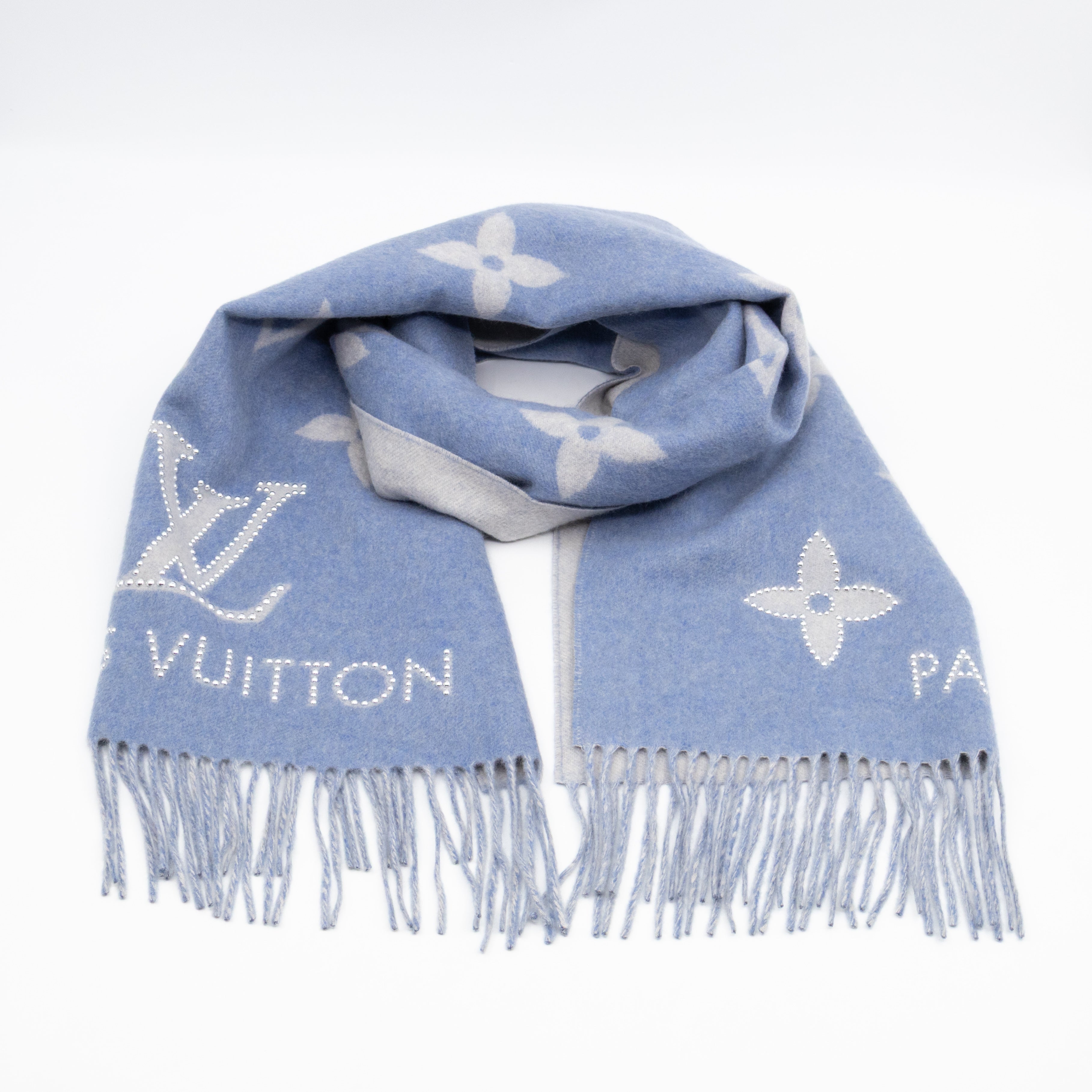 Reykjavik Studded Cashmere Scarf Blue