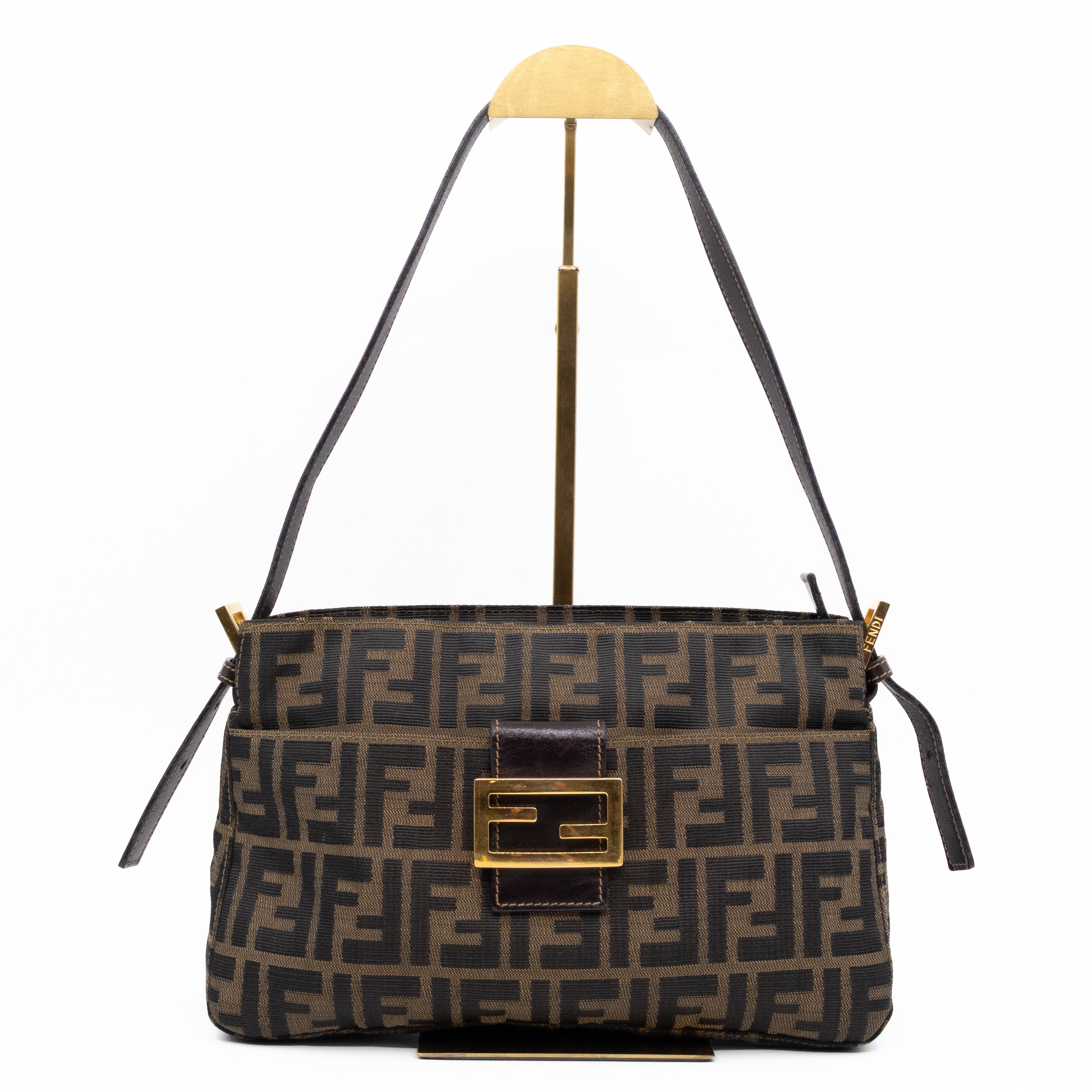 Mamma Baguette Zip Zucca FF Brown Canvas