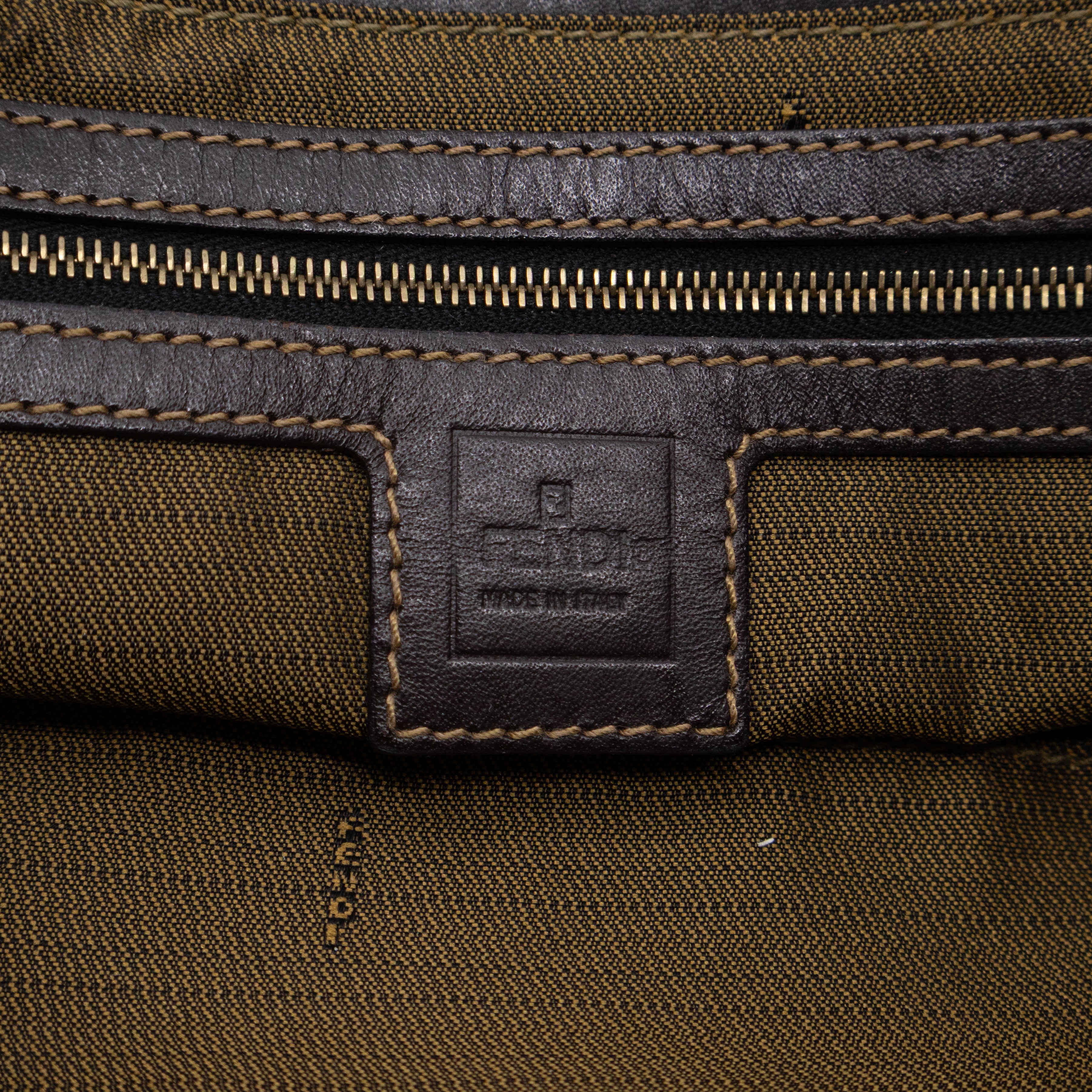 Mamma Baguette Zip Zucca FF Brown Canvas
