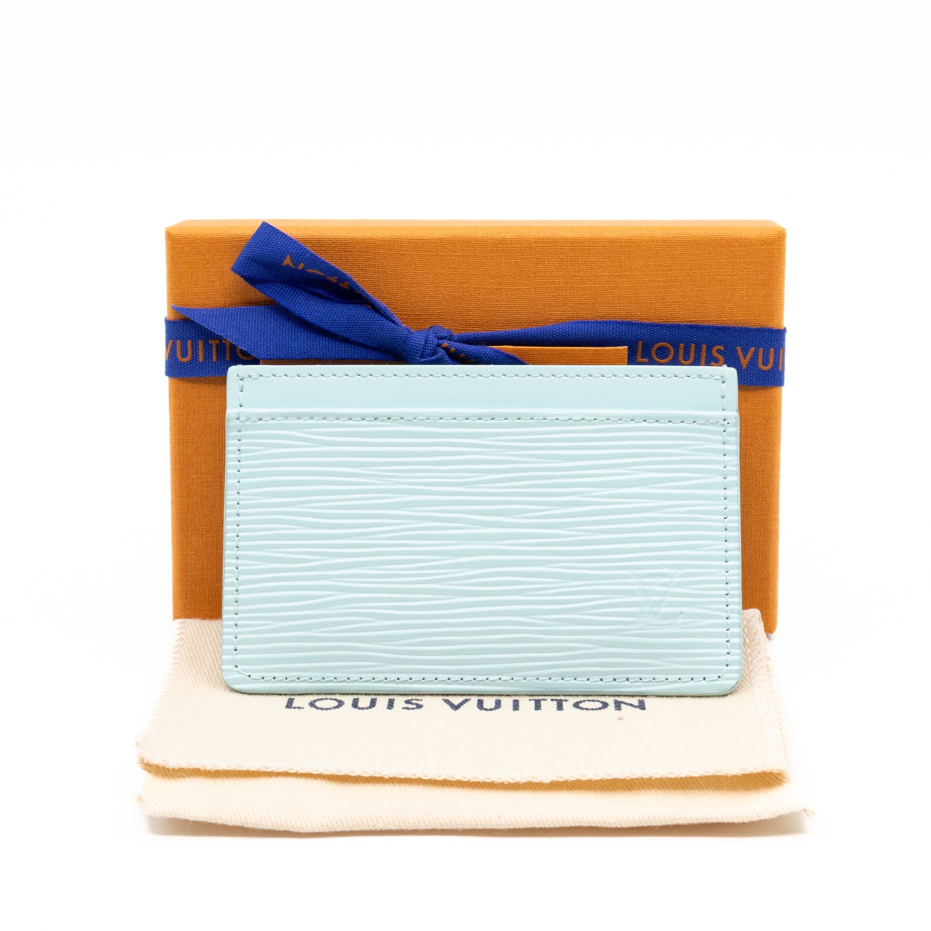 Card Holder Light Blue Epi Leather