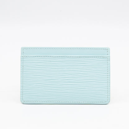 Card Holder Light Blue Epi Leather