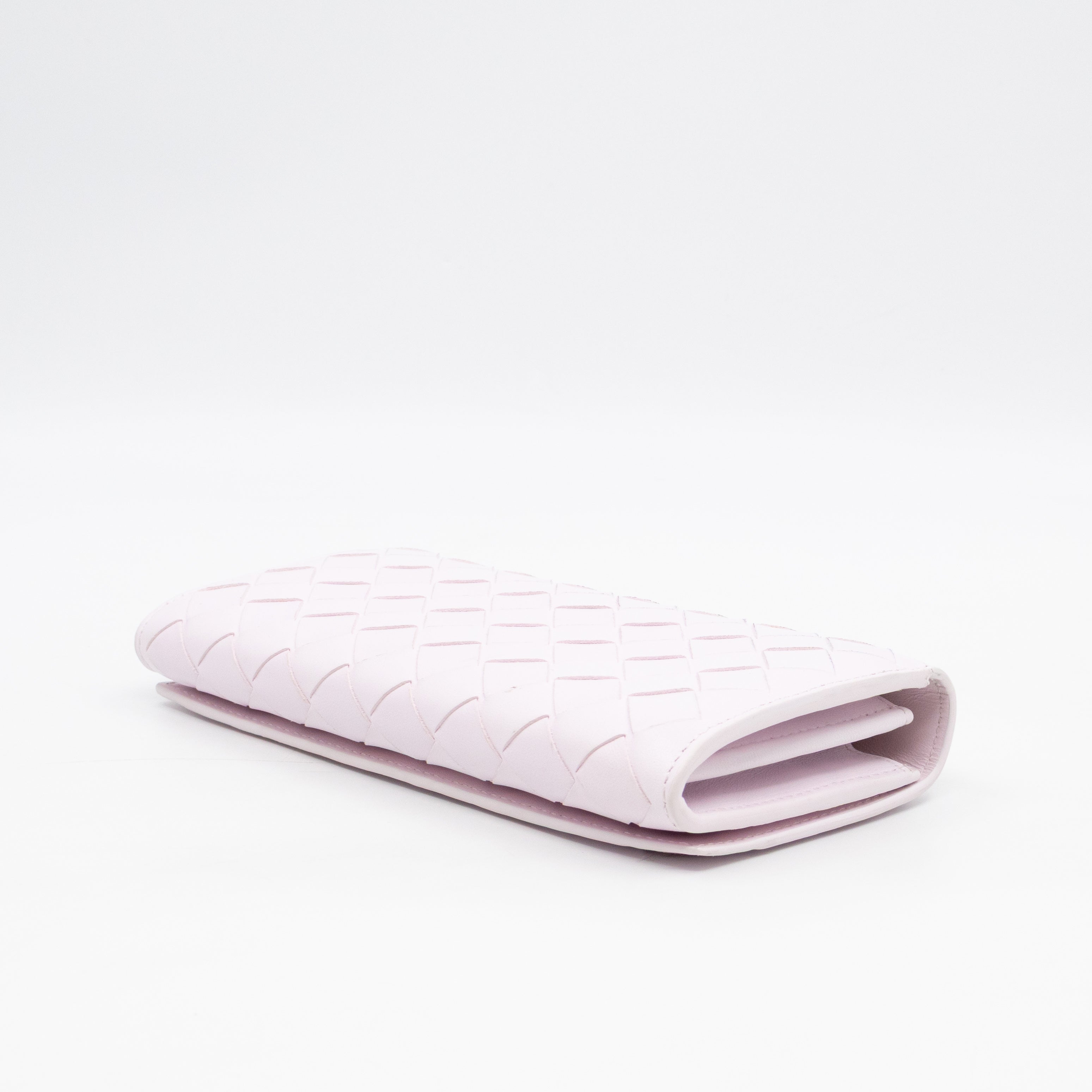 Intrecciato Large Flap Wallet Light Pink Leather