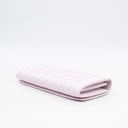 Intrecciato Large Flap Wallet Light Pink Leather