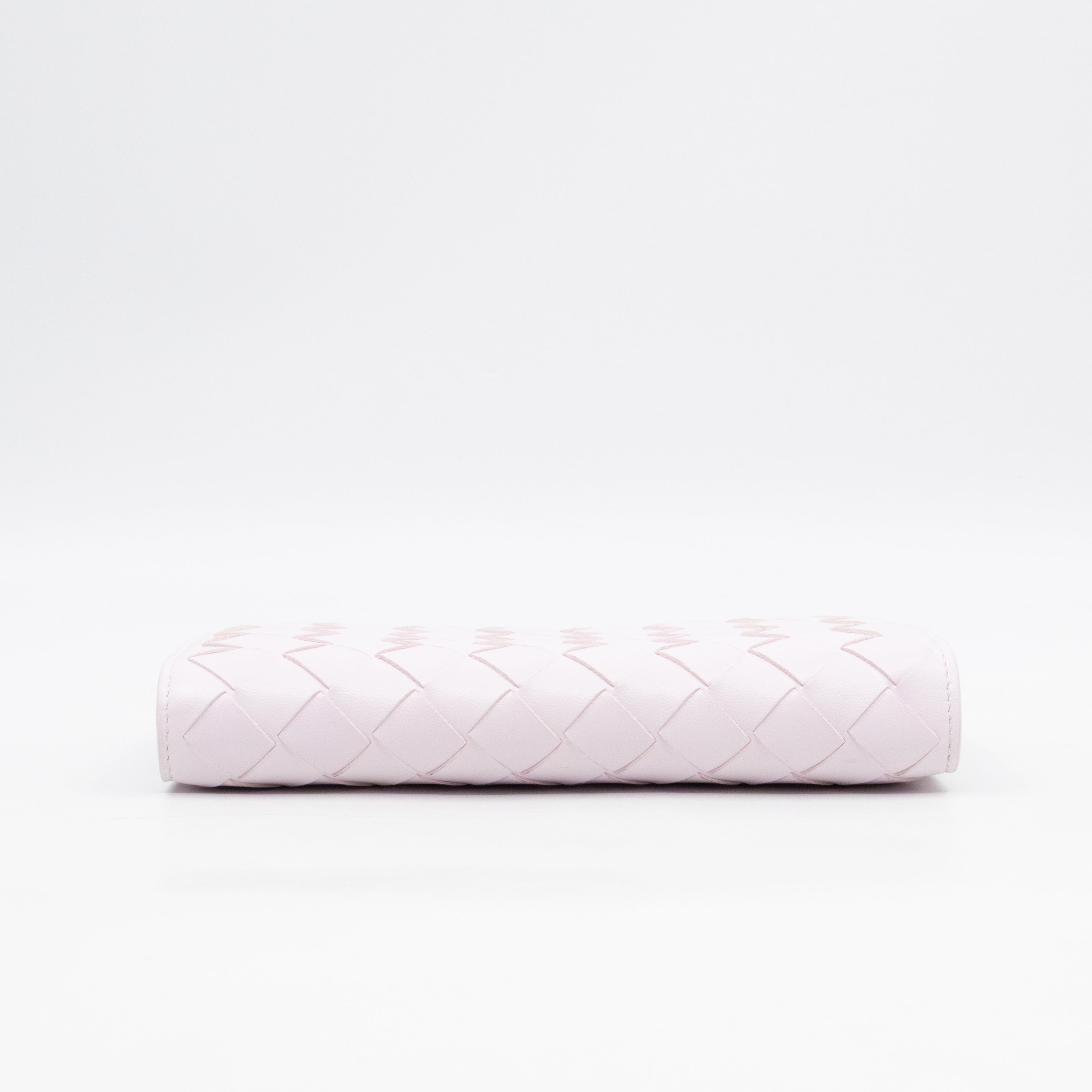 Intrecciato Large Flap Wallet Light Pink Leather