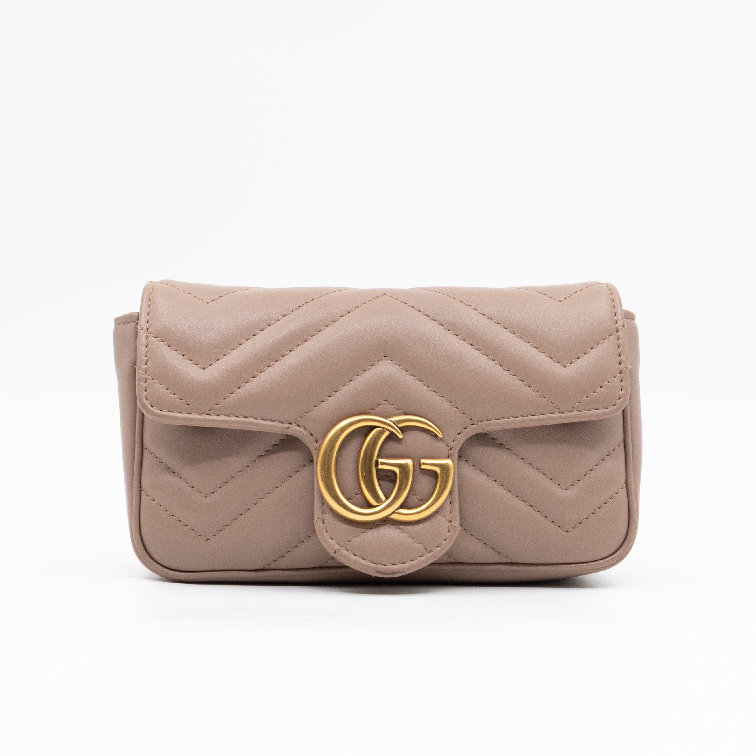 GG Marmont Super Mini Flap Bag Dusty Pink Leather