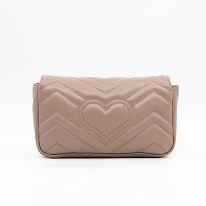 GG Marmont Super Mini Flap Bag Dusty Pink Leather