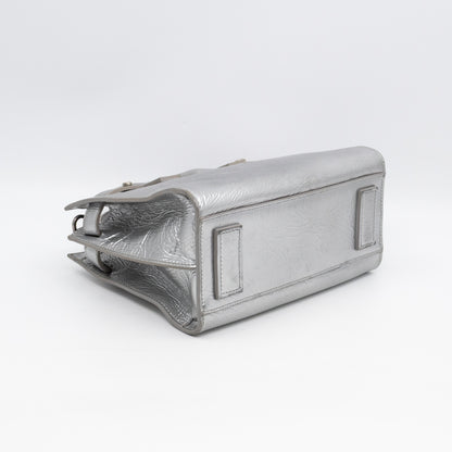 Sac de Jour Nano Silver Metallic Leather