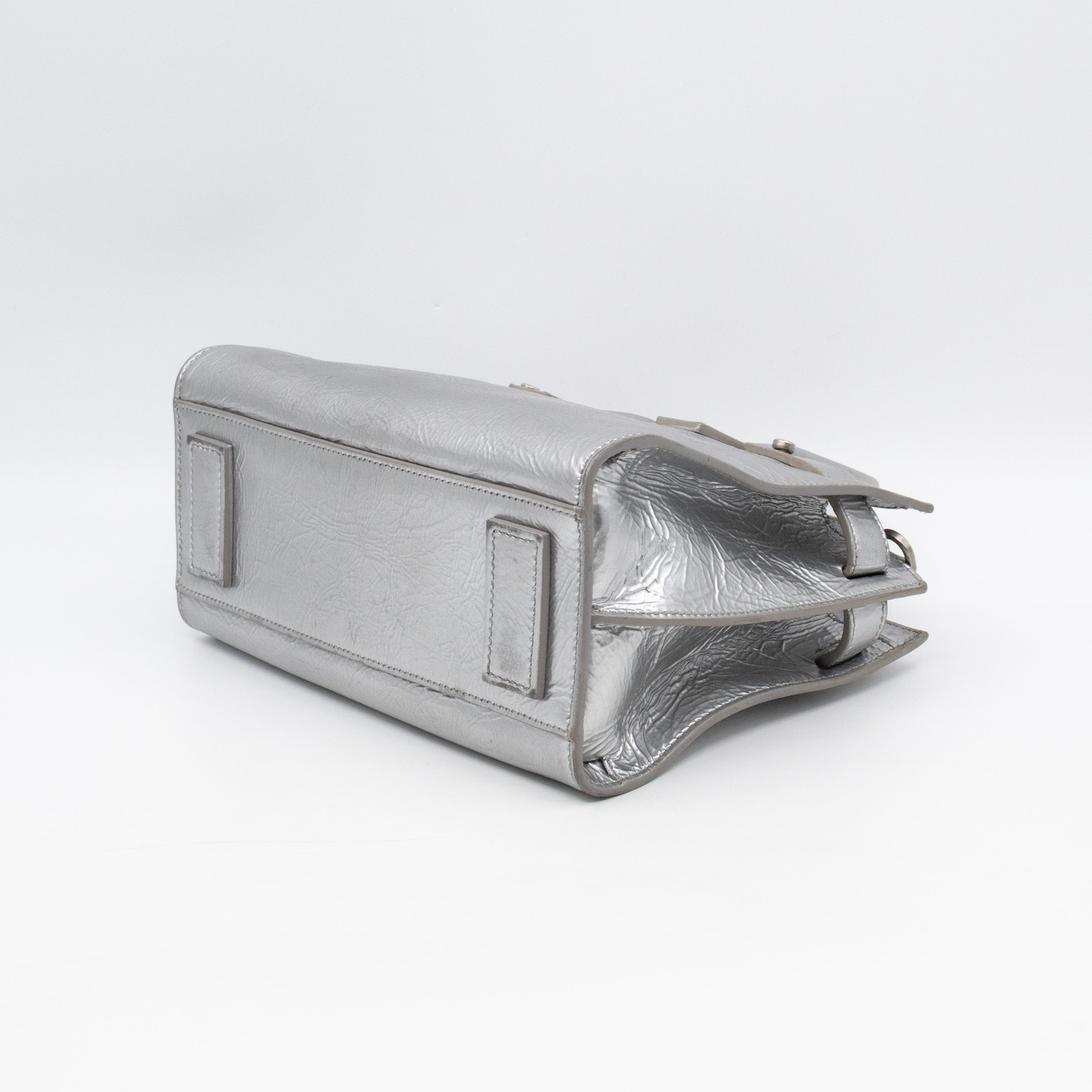 Sac de Jour Nano Silver Metallic Leather