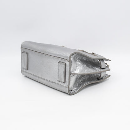 Sac de Jour Nano Silver Metallic Leather