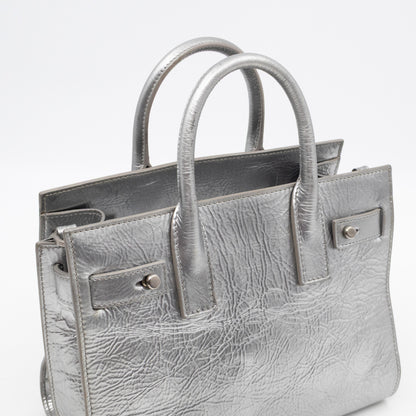 Sac de Jour Nano Silver Metallic Leather