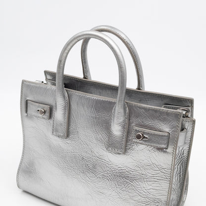 Sac de Jour Nano Silver Metallic Leather