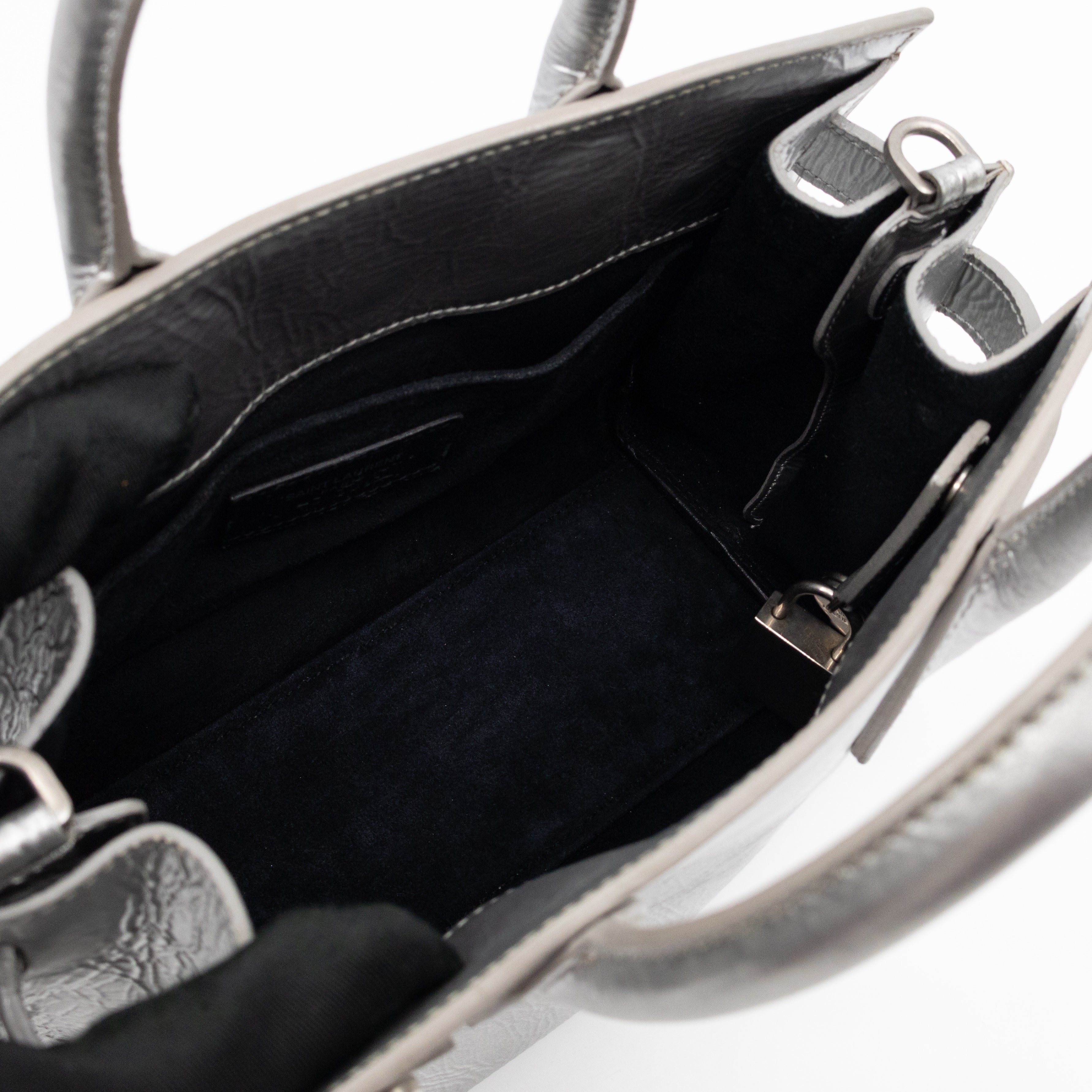 Sac de Jour Nano Silver Metallic Leather