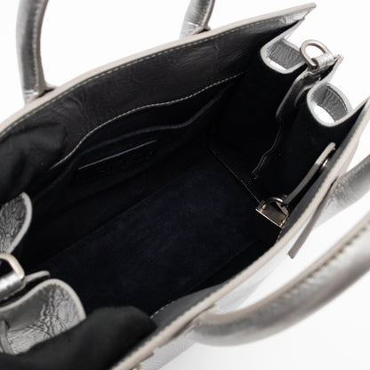 Sac de Jour Nano Silver Metallic Leather