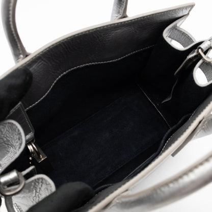 Sac de Jour Nano Silver Metallic Leather