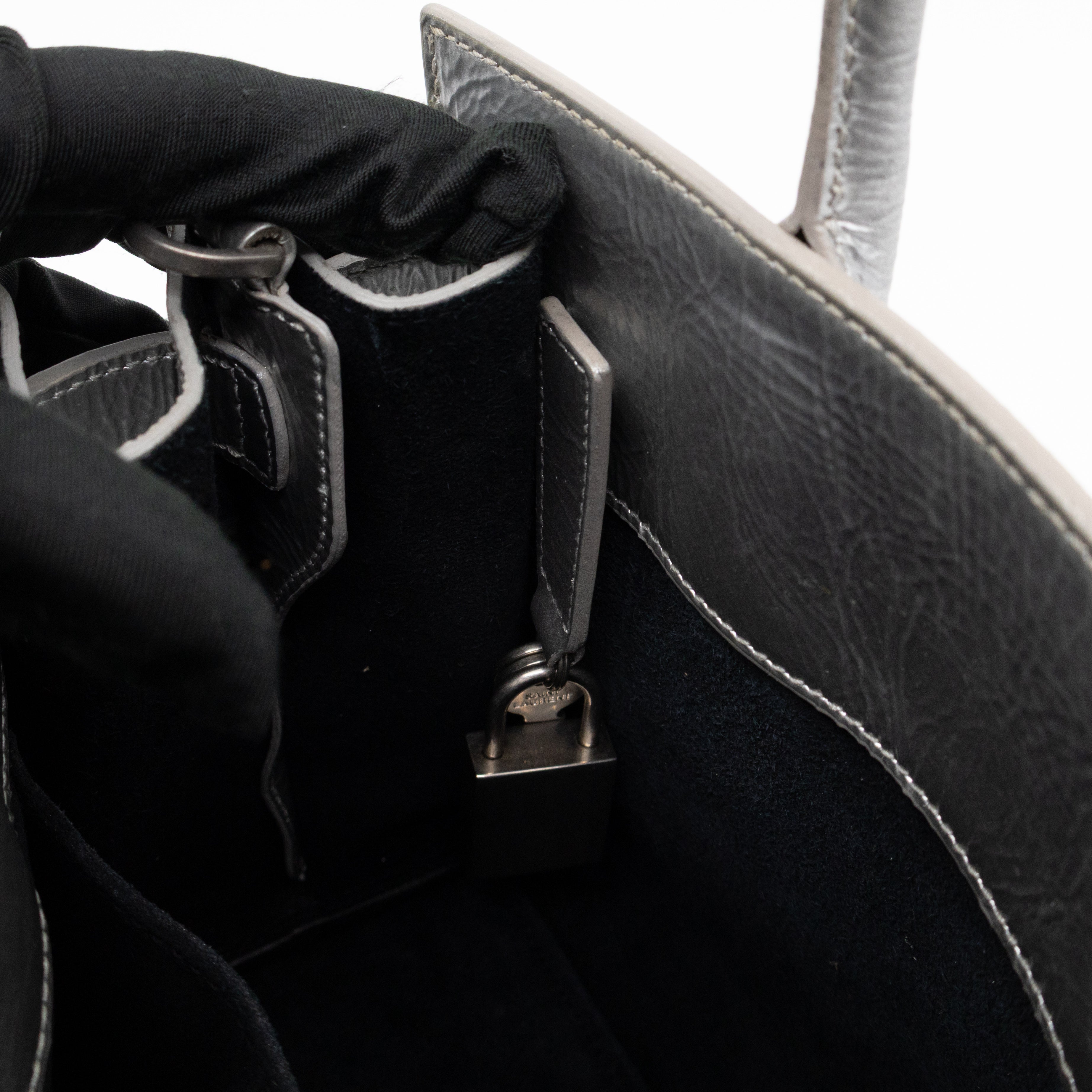 Sac de Jour Nano Silver Metallic Leather