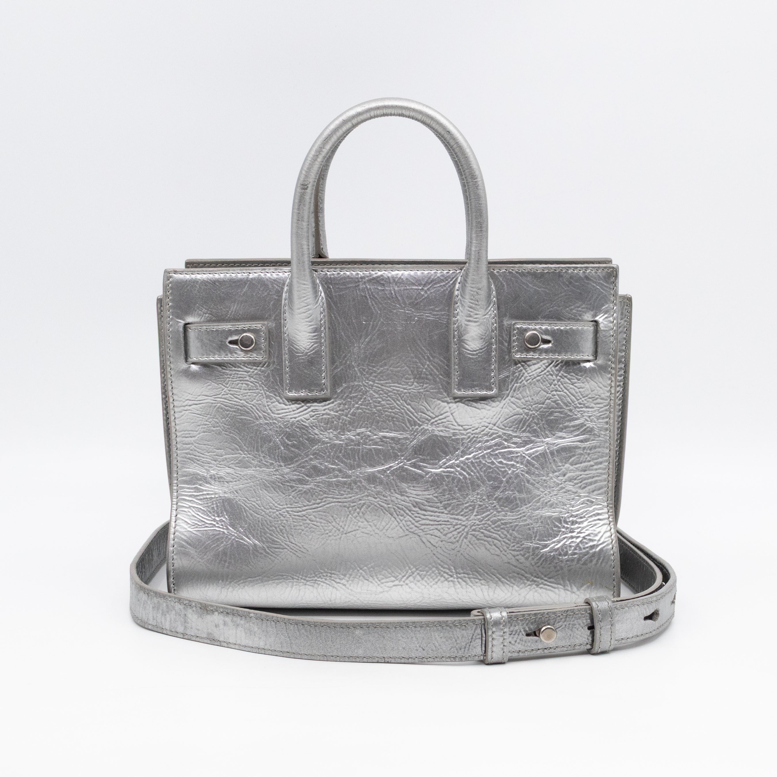 Sac de Jour Nano Silver Metallic Leather