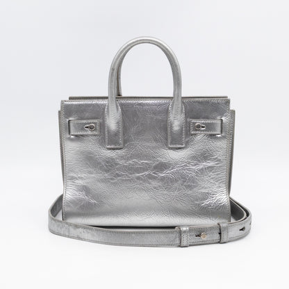 Sac de Jour Nano Silver Metallic Leather