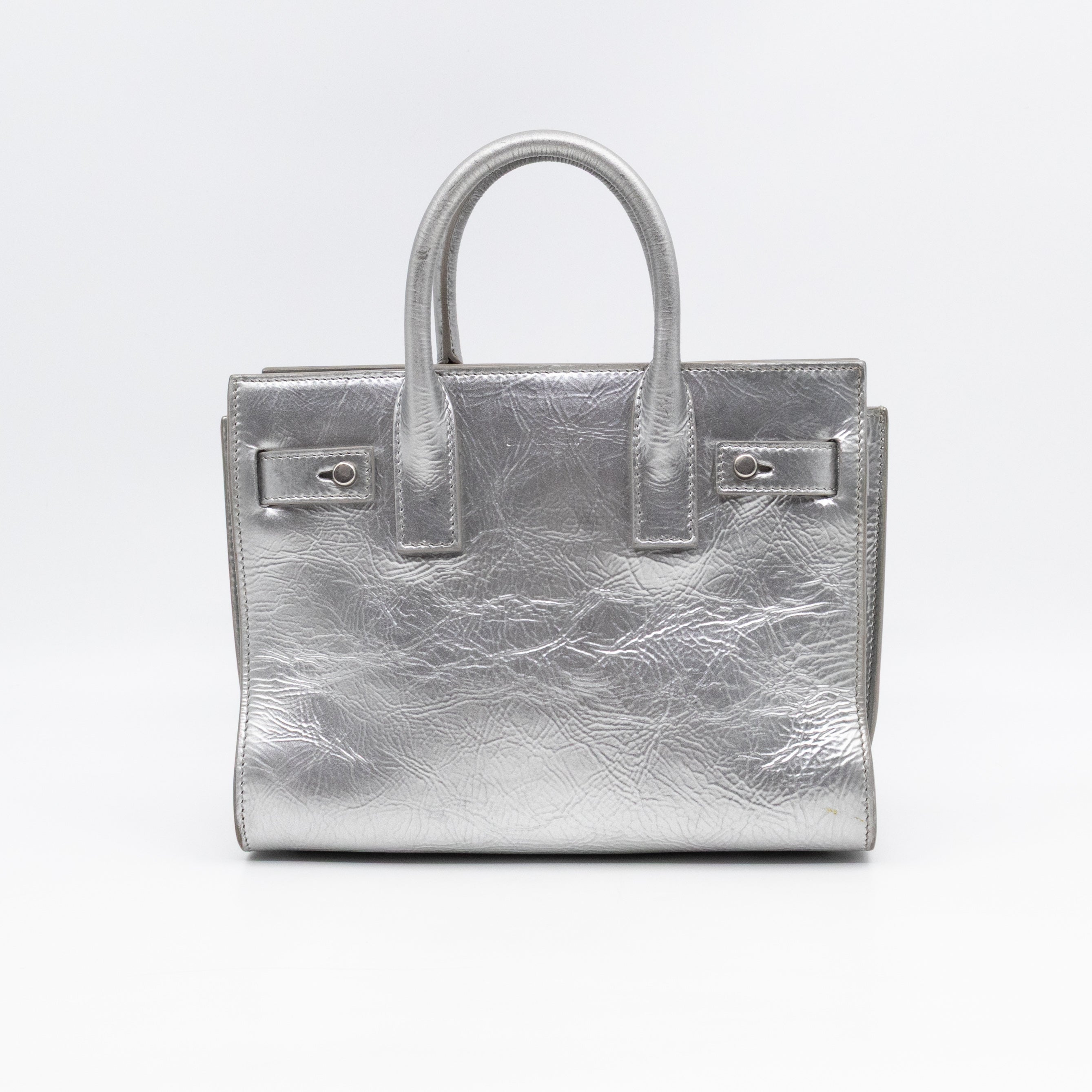 Sac de Jour Nano Silver Metallic Leather