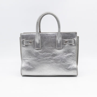 Sac de Jour Nano Silver Metallic Leather