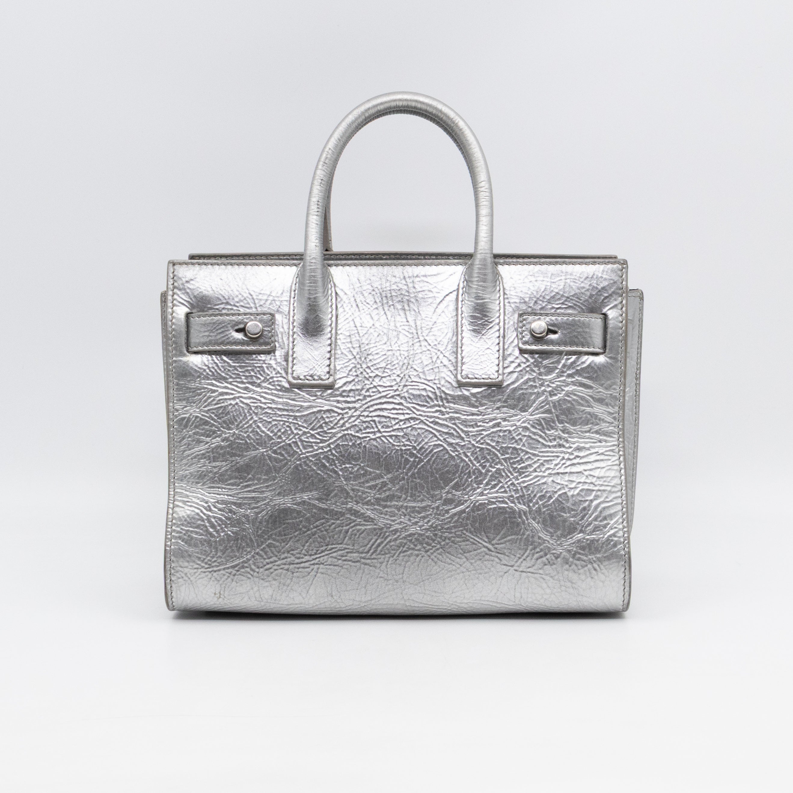 Sac de Jour Nano Silver Metallic Leather