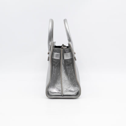 Sac de Jour Nano Silver Metallic Leather