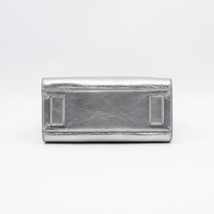 Sac de Jour Nano Silver Metallic Leather