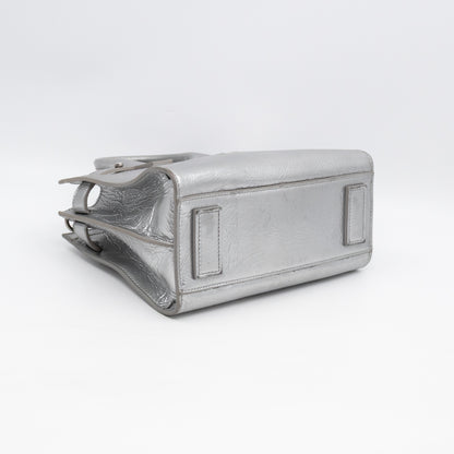 Sac de Jour Nano Silver Metallic Leather