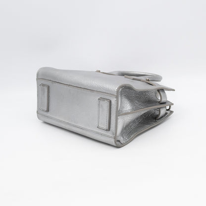Sac de Jour Nano Silver Metallic Leather