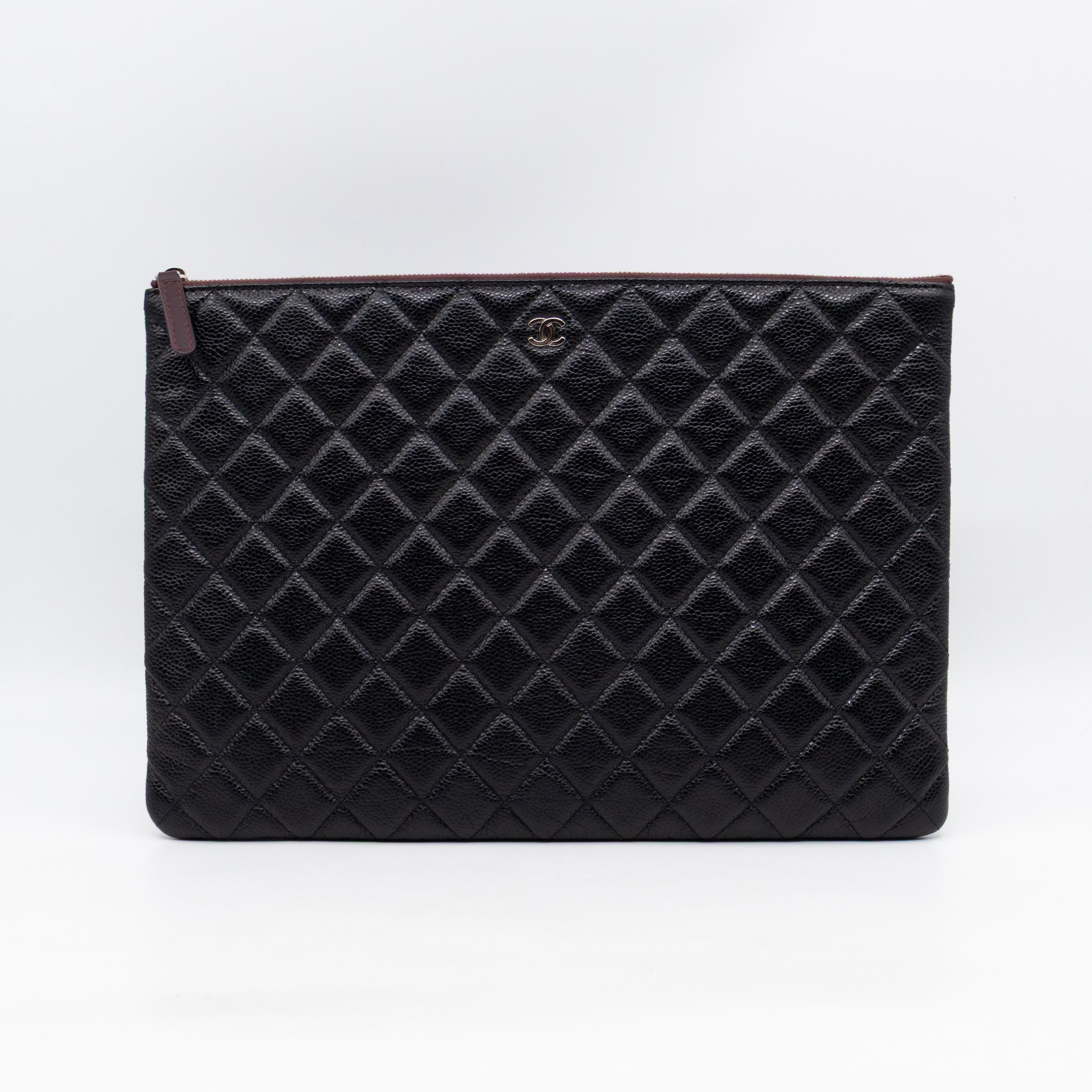 O Case Large Black Caviar Leather