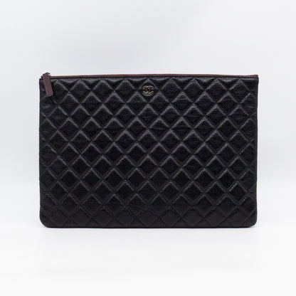 O Case Large Black Caviar Leather
