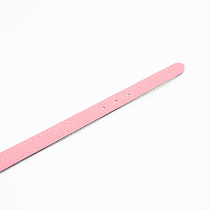 Maillon H Buckle & Reversible Vert Peppermint and Rose Confetti Leather Belt 85 cm