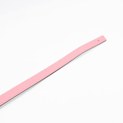 Maillon H Buckle & Reversible Vert Peppermint and Rose Confetti Leather Belt 85 cm