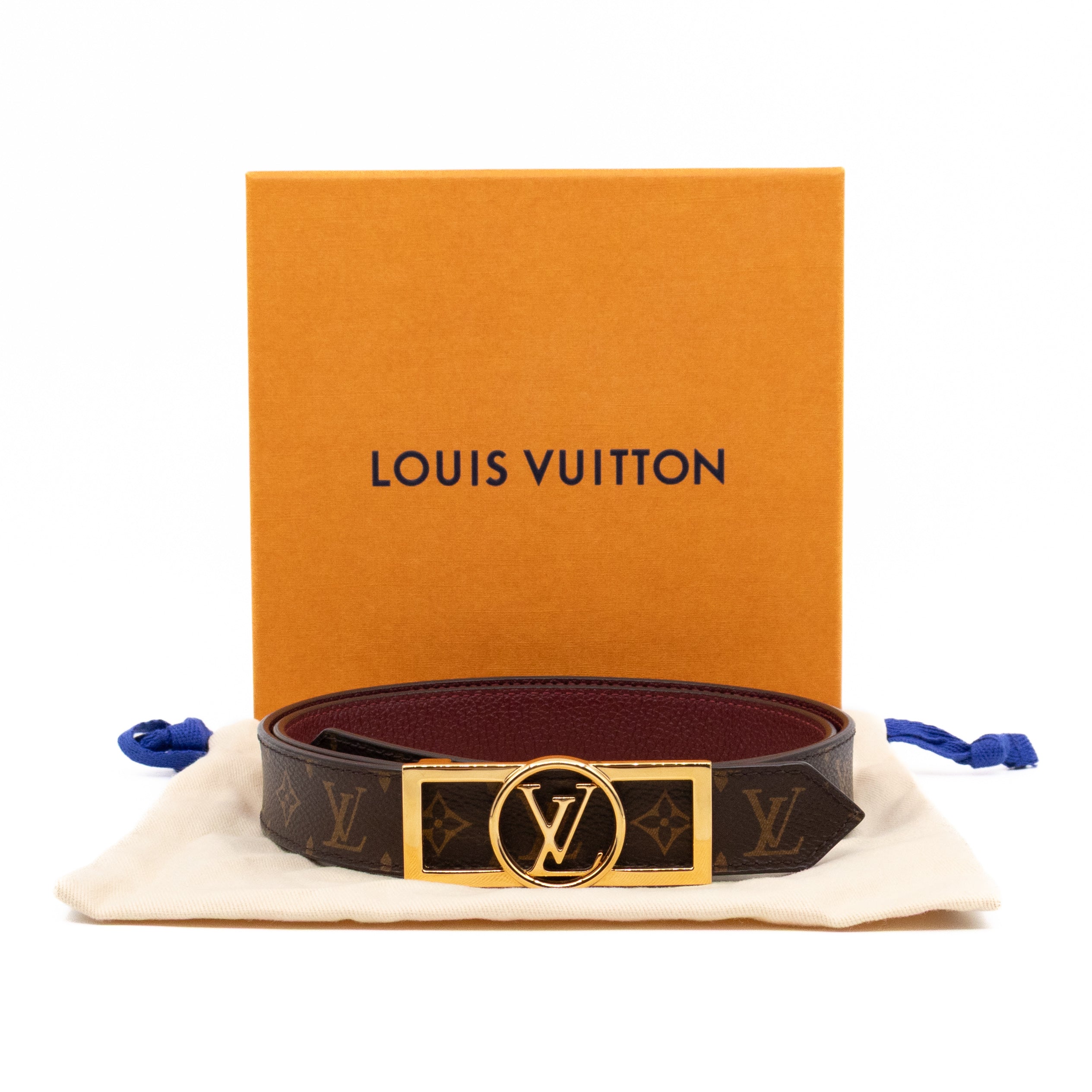 Dauphine Reversible Belt Monogram Cherry Red 85 cm