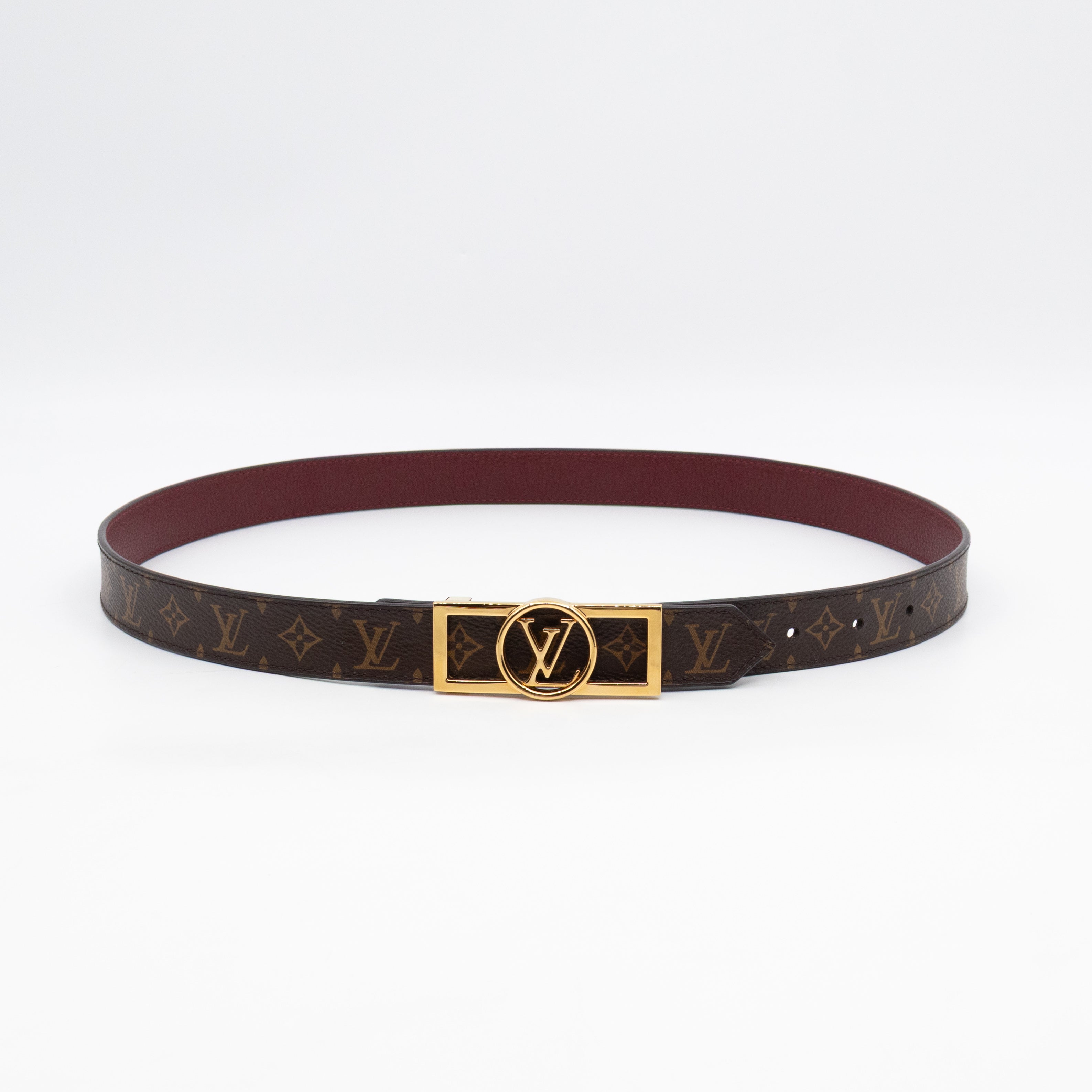 Dauphine Reversible Belt Monogram Cherry Red 85 cm