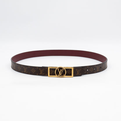 Dauphine Reversible Belt Monogram Cherry Red 85 cm