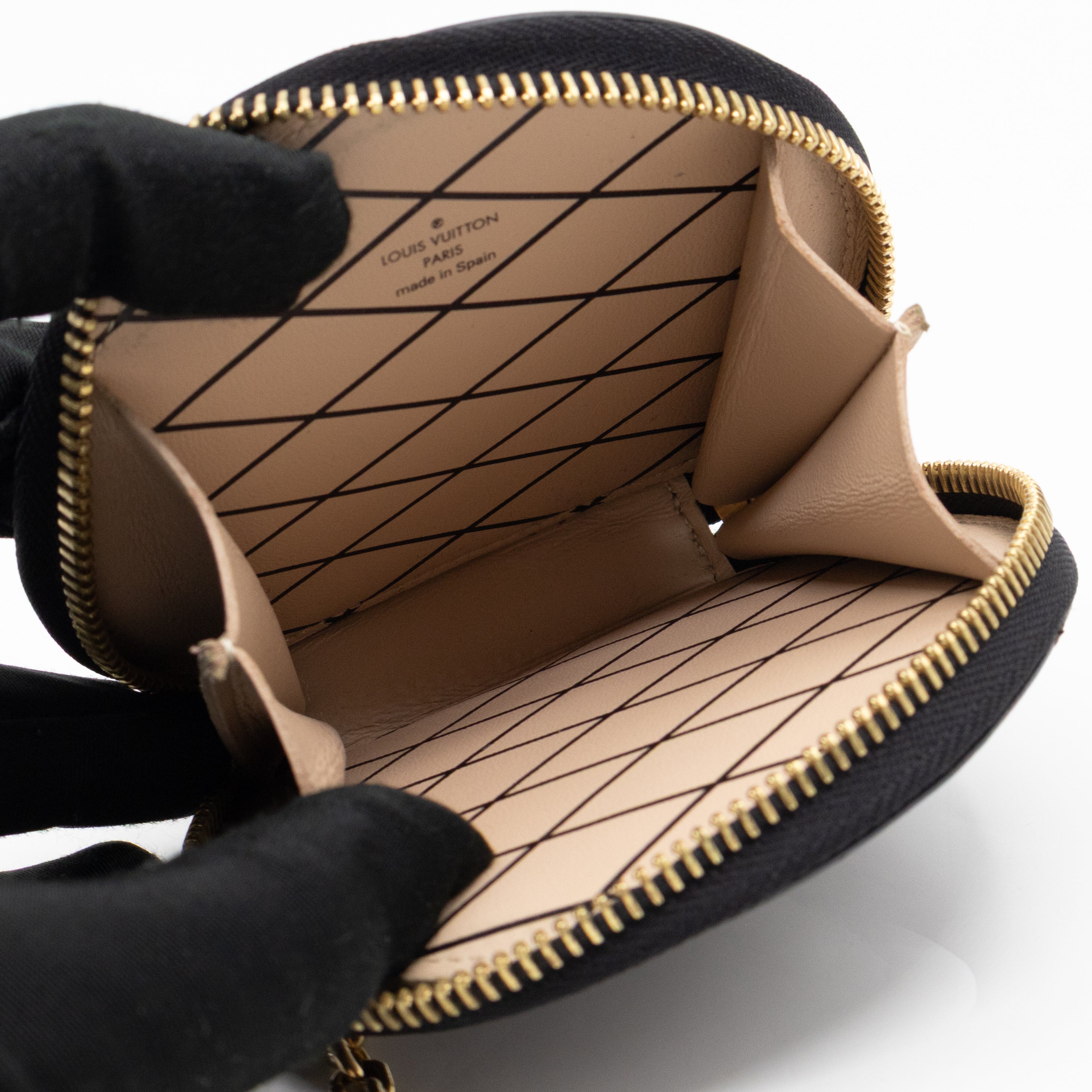 Micro Boite Chapeau Coin Purse Monogram Black