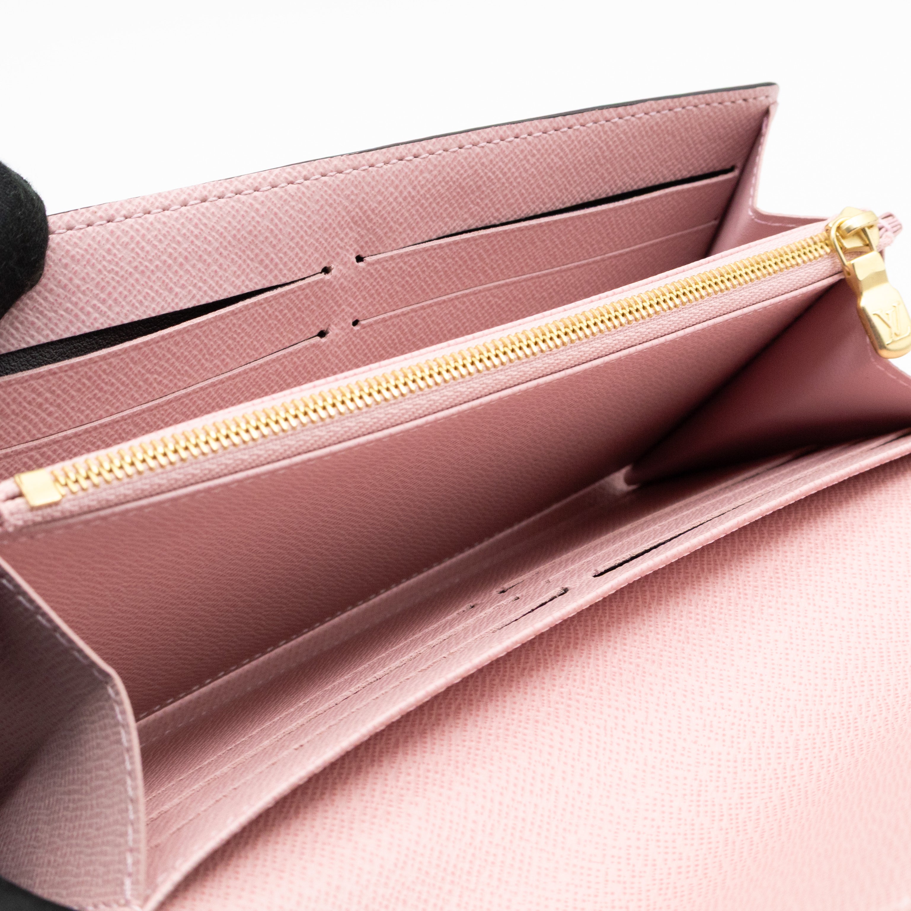 Sarah Wallet Monogram Rose Ballerine