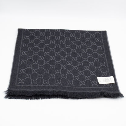 GG Wool Scarf Grey & Black