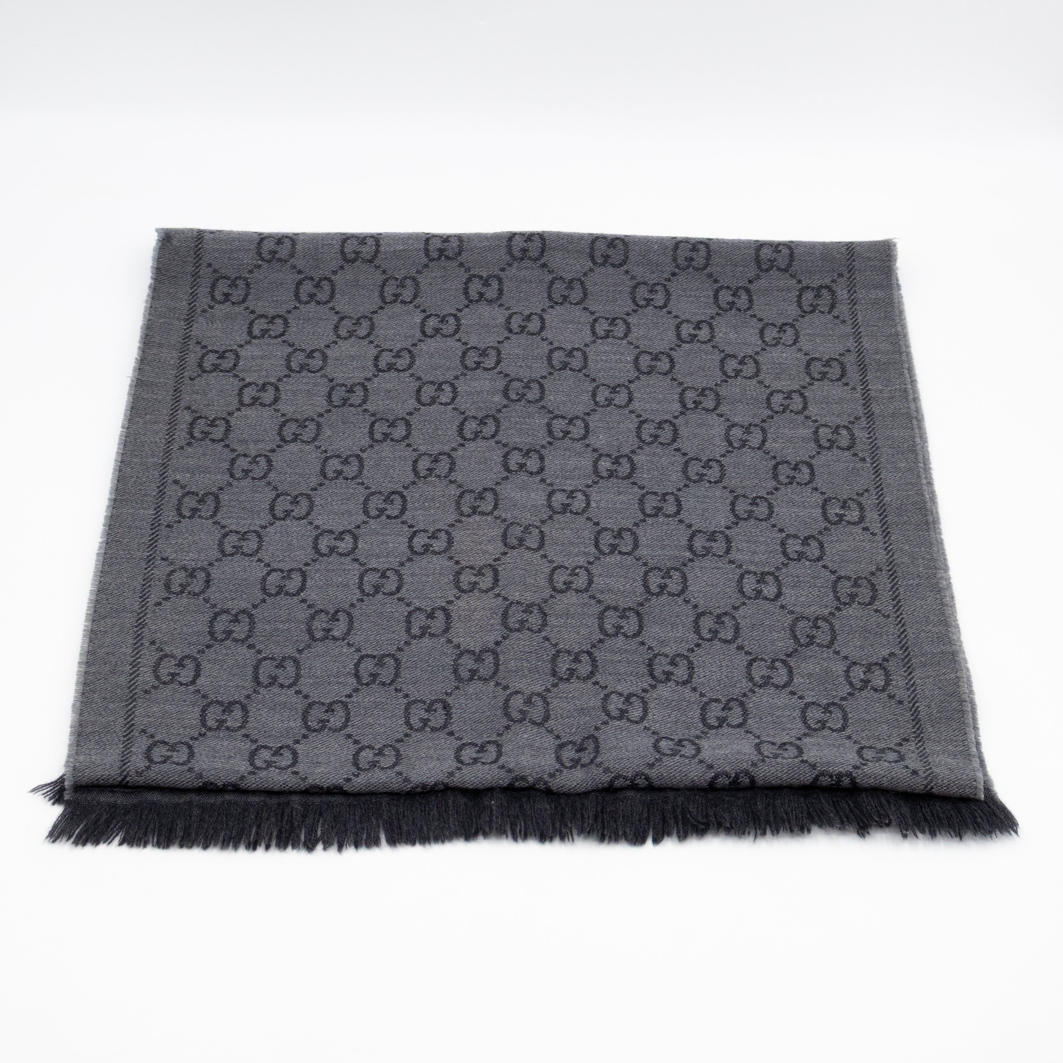 GG Wool Scarf Grey & Black