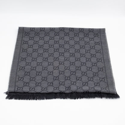 GG Wool Scarf Grey & Black