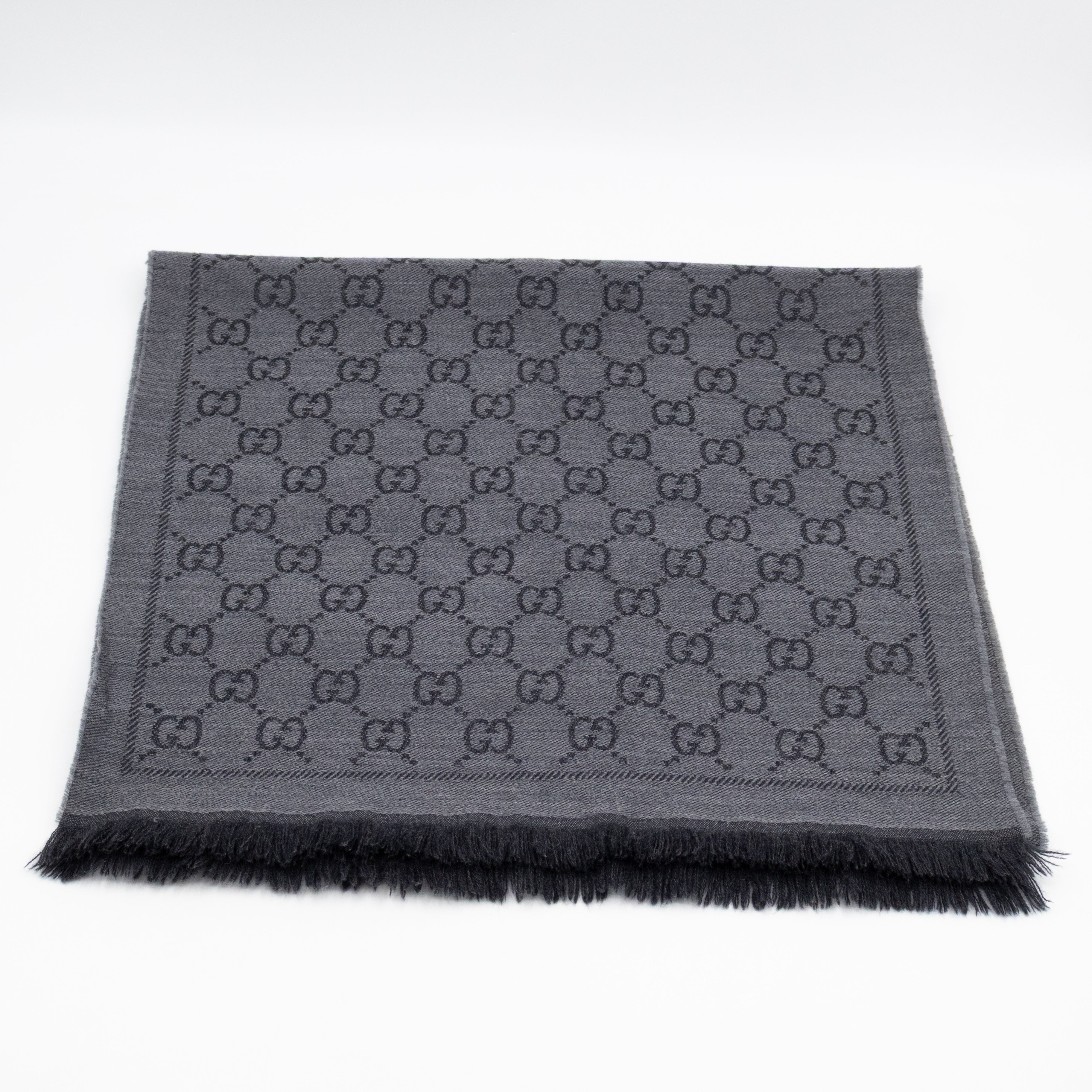 GG Wool Scarf Grey & Black