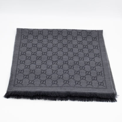GG Wool Scarf Grey & Black