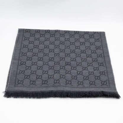 GG Wool Scarf Grey & Black