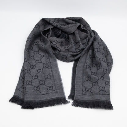GG Wool Scarf Grey & Black